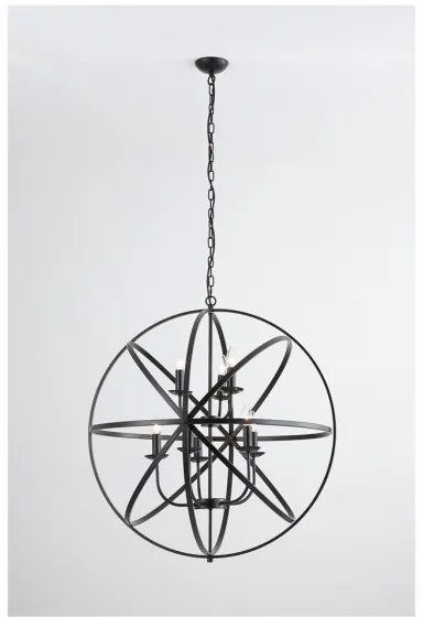 Searchlight 2478-8BK - Závesný luster ORBIT na reťazi 8xE14/60W/230V čierny