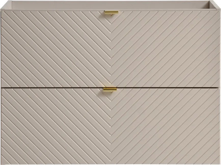 Závesná skrinka pod umývadlo Viva Cashmere s doskou 80 cm kašmír/biela