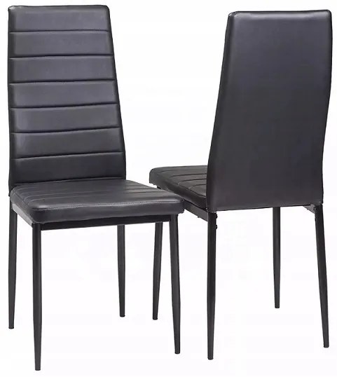 PreHouse Štylová čierna jedálenská stolička s čalúnením z ekologickej kože
