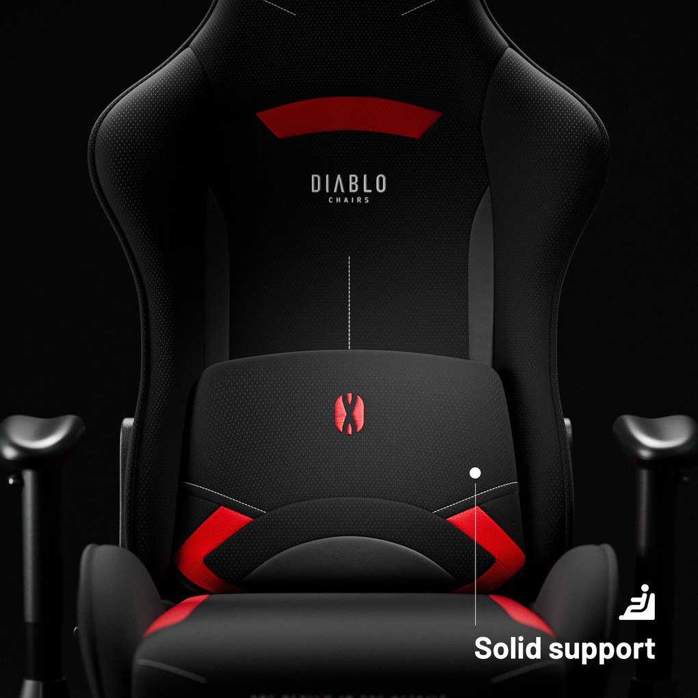 Čierna a červená otočná herná stolička Diablo X-Starter