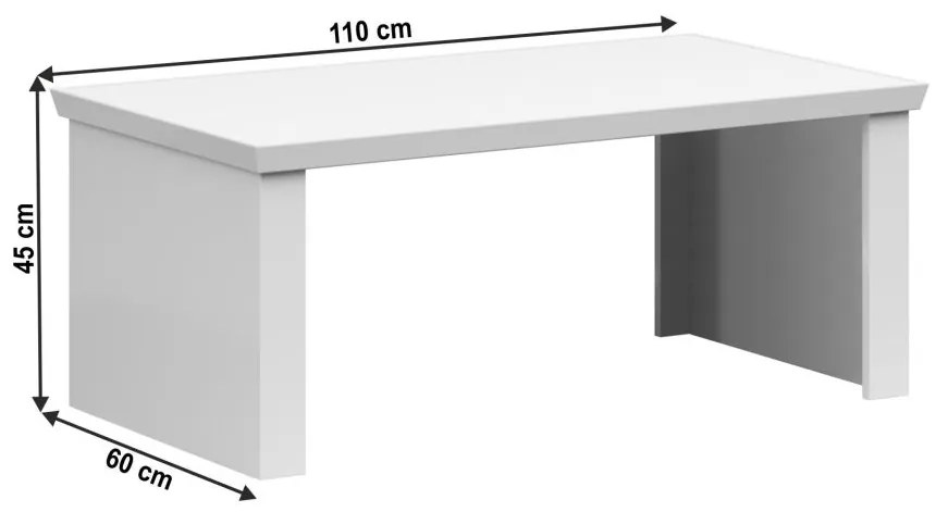 Konferenčný stolík, 110cm, biela, ARYAN