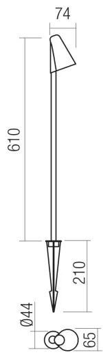 Redo 90705 - Vonkajšie LED svietidlo NIVALIS, 6,8 W, 230 V, 3000 K, 82 cm, IP65, antracit