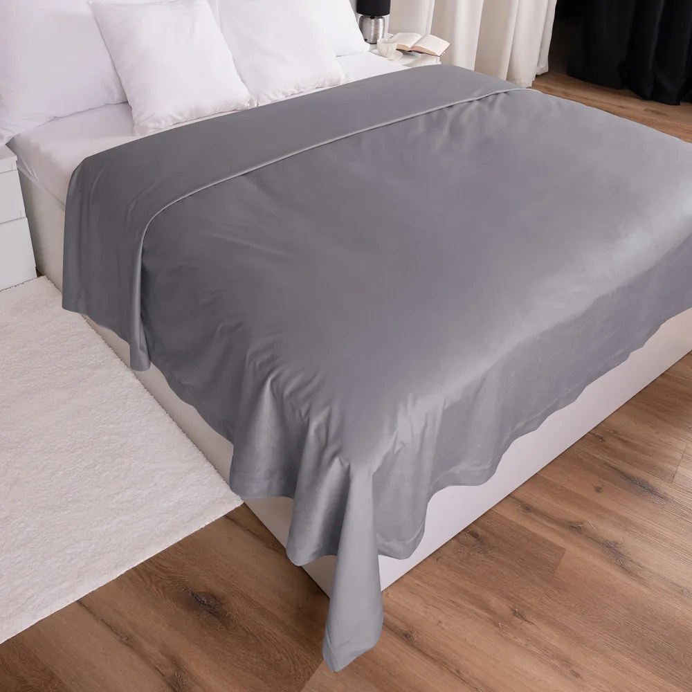 Biante Zamatový prehoz na posteľ Velvet Prémium SVP-013 Sivý 260x280 cm