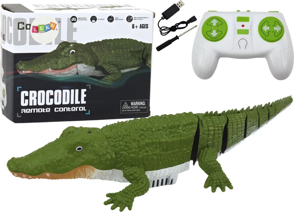 LEAN Toys Diaľkovo ovládaný plávajúci krokodíl do vody
