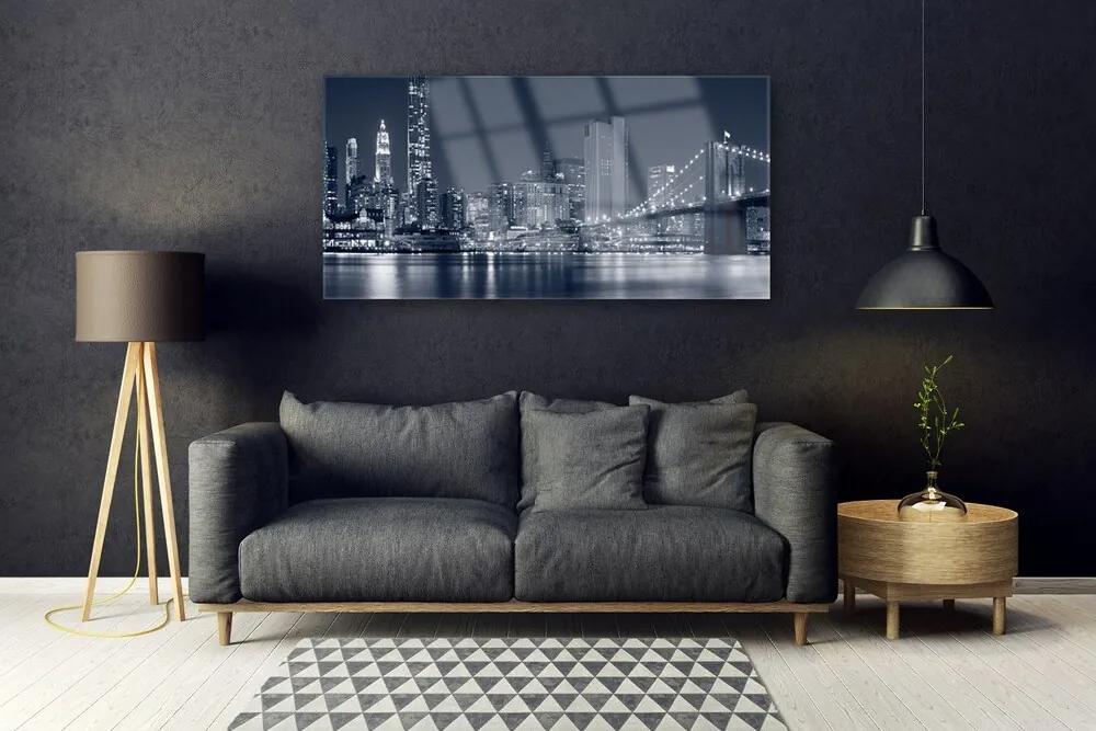 Obraz na akrylátovom skle Mesto most architektúra 120x60 cm