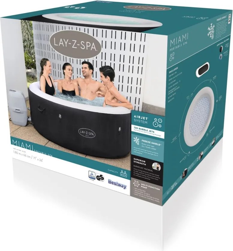 BESTWAY Vírivka Lay-Z-Spa Miami Jacuzzi BESTWAY- 60001