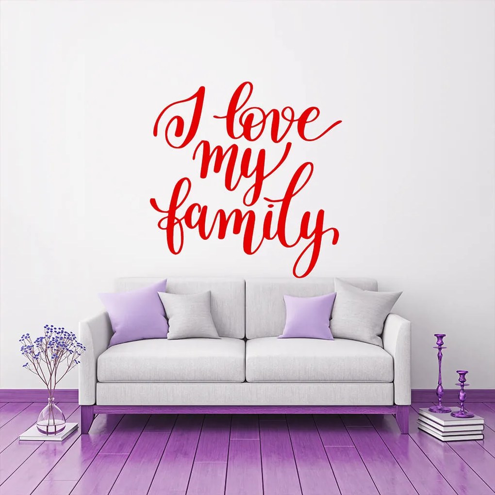 Veselá Stena Samolepka na stenu na stenu I love my family Farba: černá