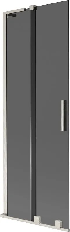 Mexen Velar L, 2-krídlová posuvná vaňová zástena 70 x 150 cm, 8mm šedé sklo, brúsená oceľ, 896-070-003-41-97