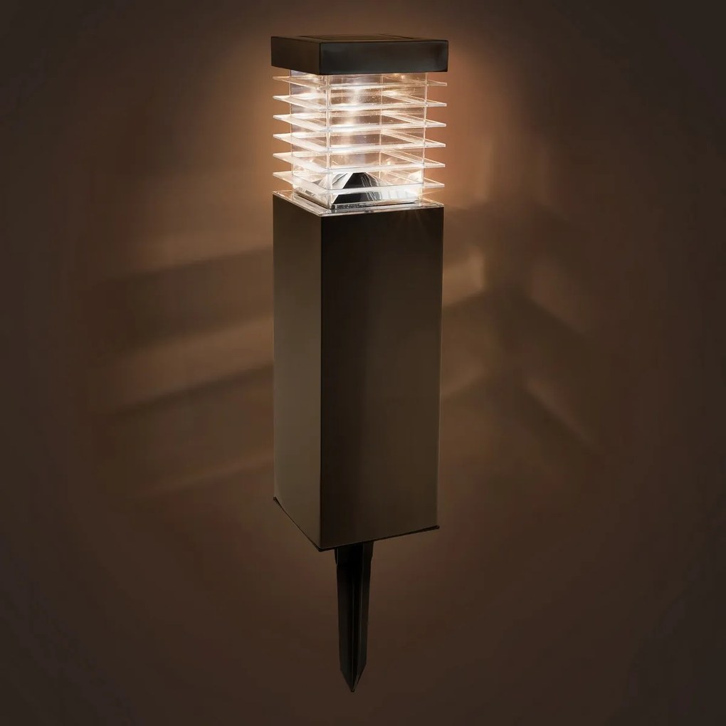 Retlux RGL 108 Solárne zapichovacie svietidlo nehrdz. oceľ, 1x LED teplá bílá