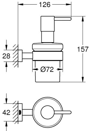 GROHE 40756001 - Dávkovač tekutého mydla ESSENTIALS CUBE 160 ml lesklý chróm