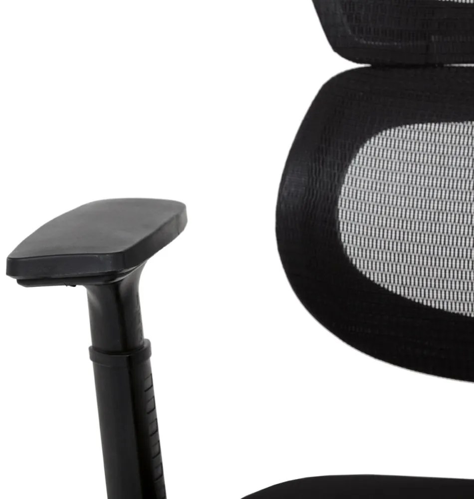 Kancelárska ergonomická stolička GRANT - sieť, látka, čierna