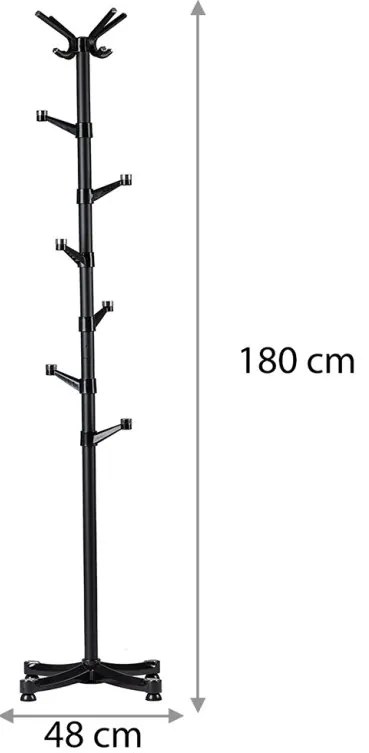Stojanový vešiak na oblečenie, čierny