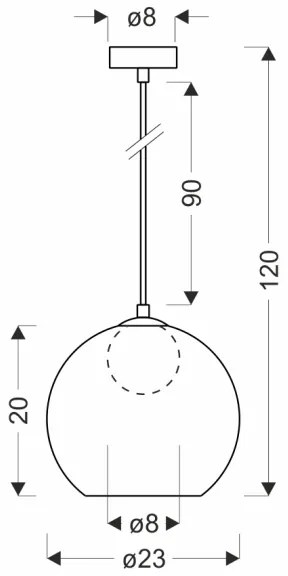 Luster na lanku BRIN 1xG9/15W/230V dymovo čierny