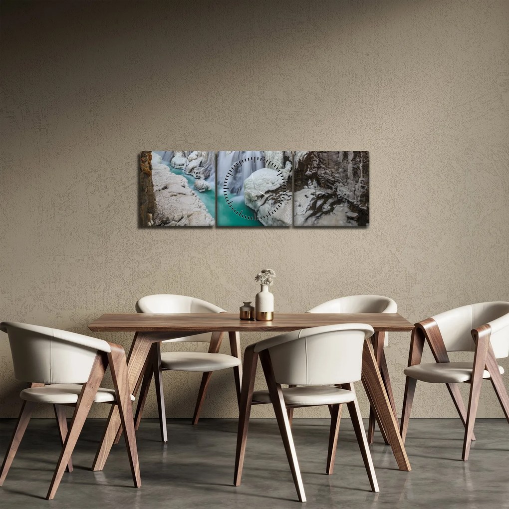 Obraz - Islandská príroda (s hodinami) (90x30 cm)