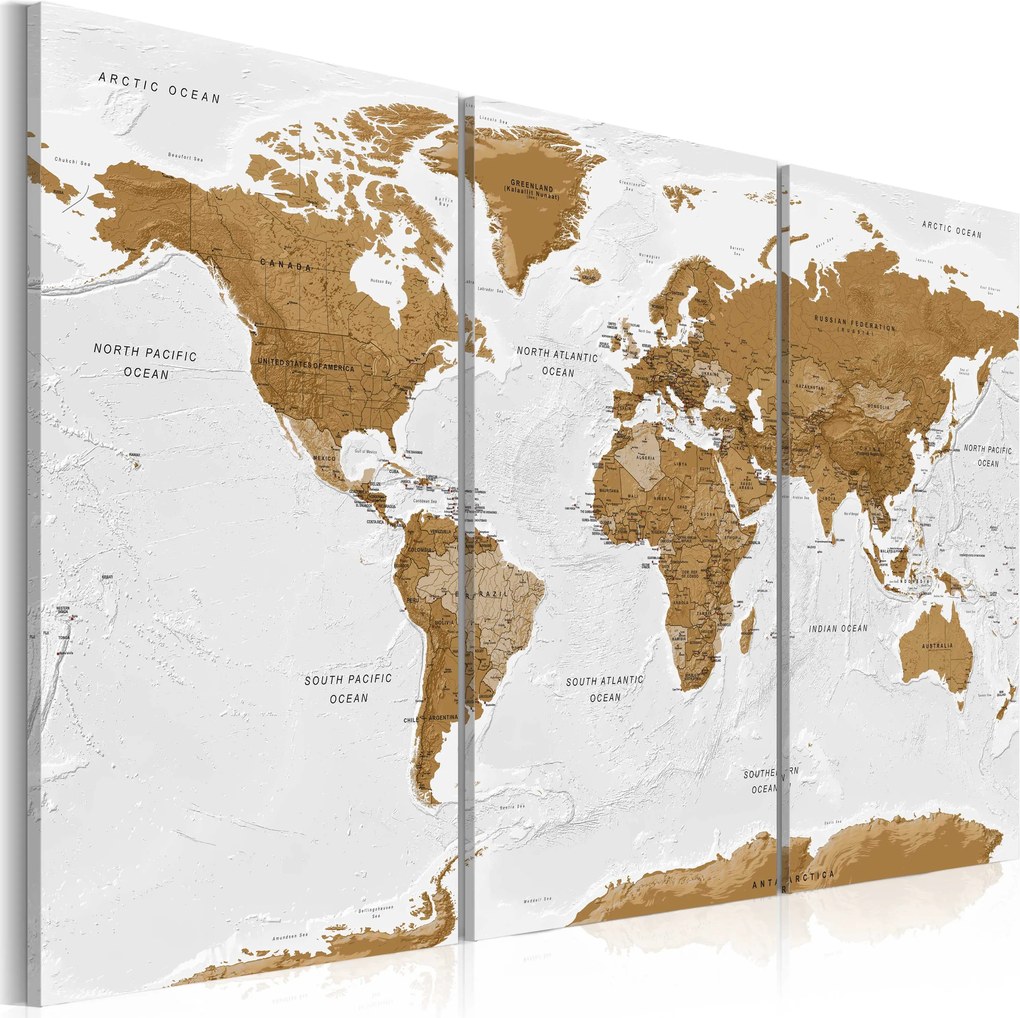 Obraz - World Map: White Poetry 90x60