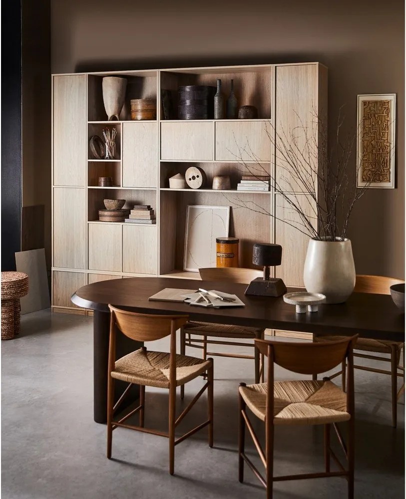 Modulárna knižnica v dekore duba v prírodnej farbe 77x199 cm Modulair – vtwonen