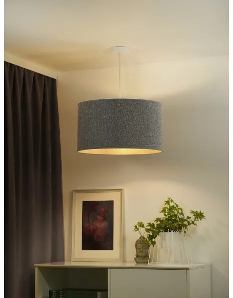 Duolla - Luster na lanku ROLLER ECO RECYCLING 1xE27/15W/230V pr. 45 cm šedá