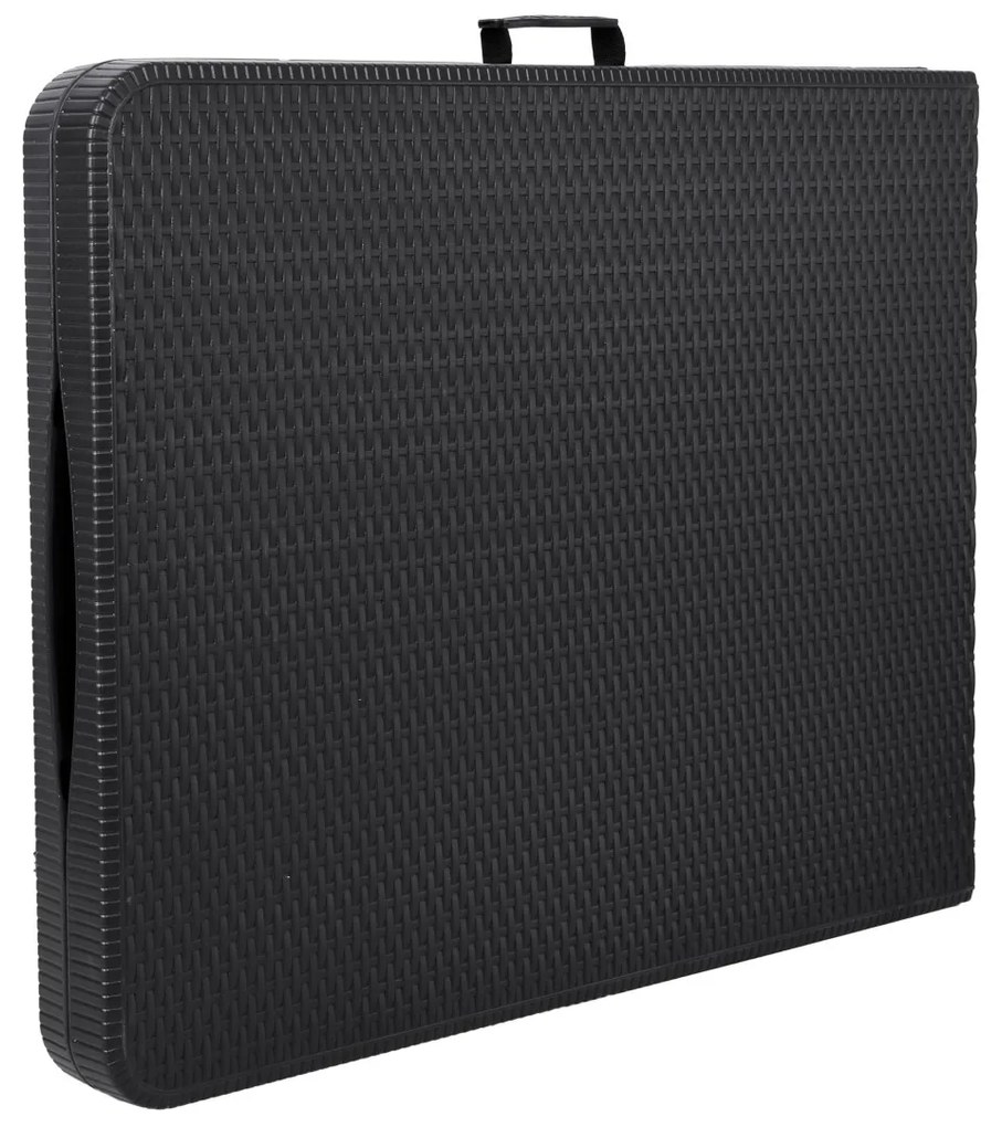 Cateringový stôl ratan 180 cm čierny