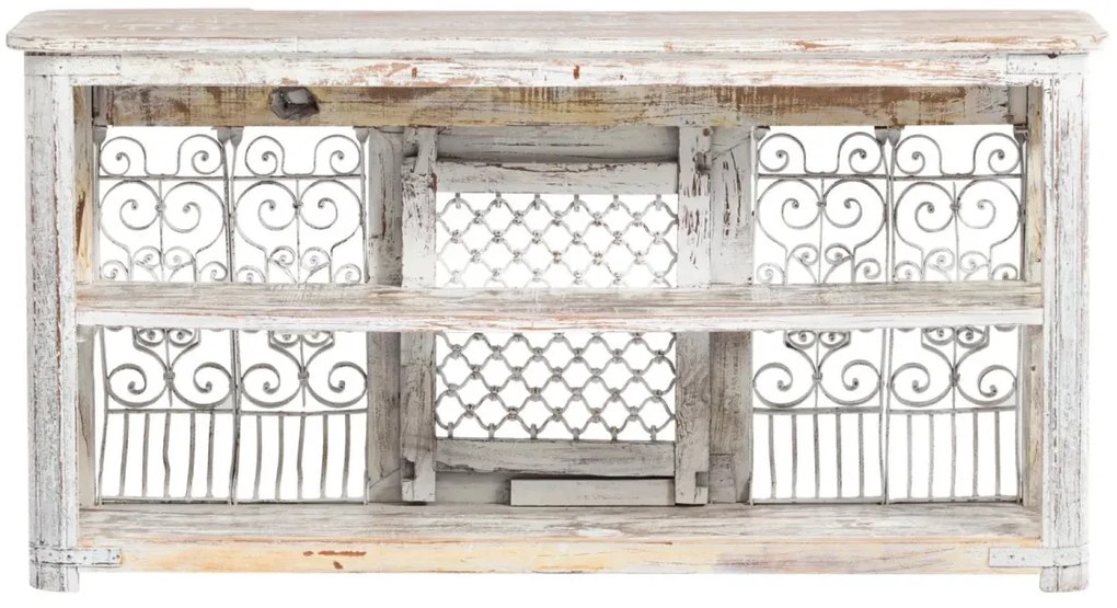 furniture-nabytek.cz - Masivní barový pult Zambezi z lakovaného dřeva, bílý – 180×45×95 cm