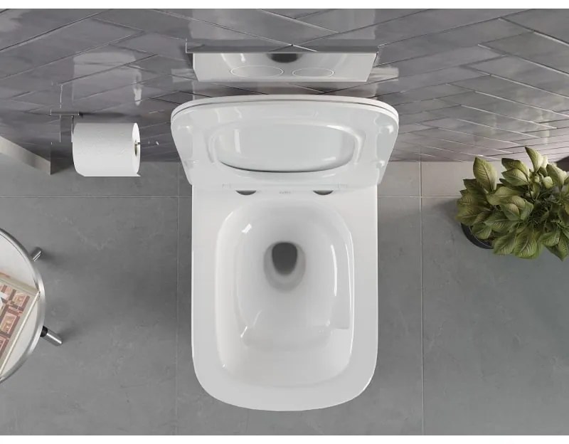 Mexen Vivo, závesná WC misa 555x370x335 mm, Rimless Tornádo, biela lesklá, 3361XX00T