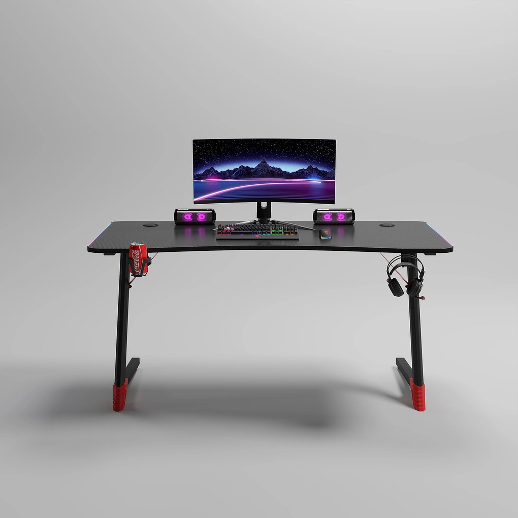 Herný stôl s podsvietením BG01 čierny 120 cm