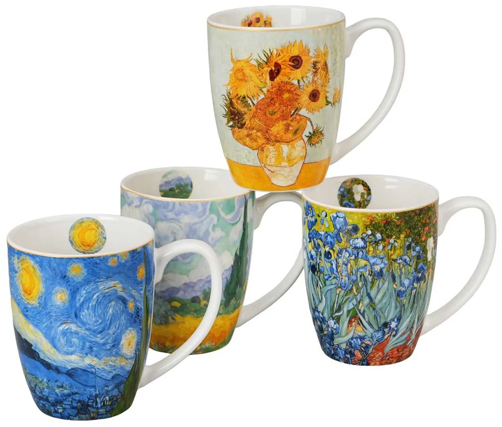 Porcelánový hrnček Van Gogh 350 ml sada 4ks