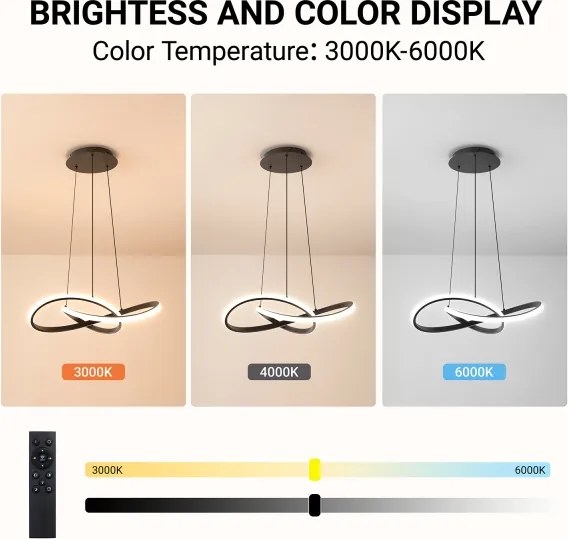 Brilagi - Stmievateľný LED luster na lanku INFINITY LED/55W/230V 50x50 cm čierny + DO