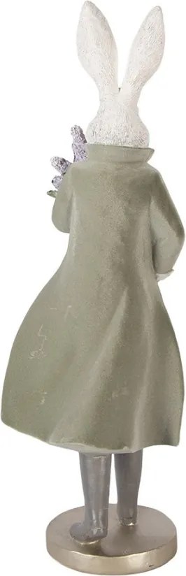 Decorative Figurine Rabbit 17x15x53 Cm White Plastic - 17*15*53 cm