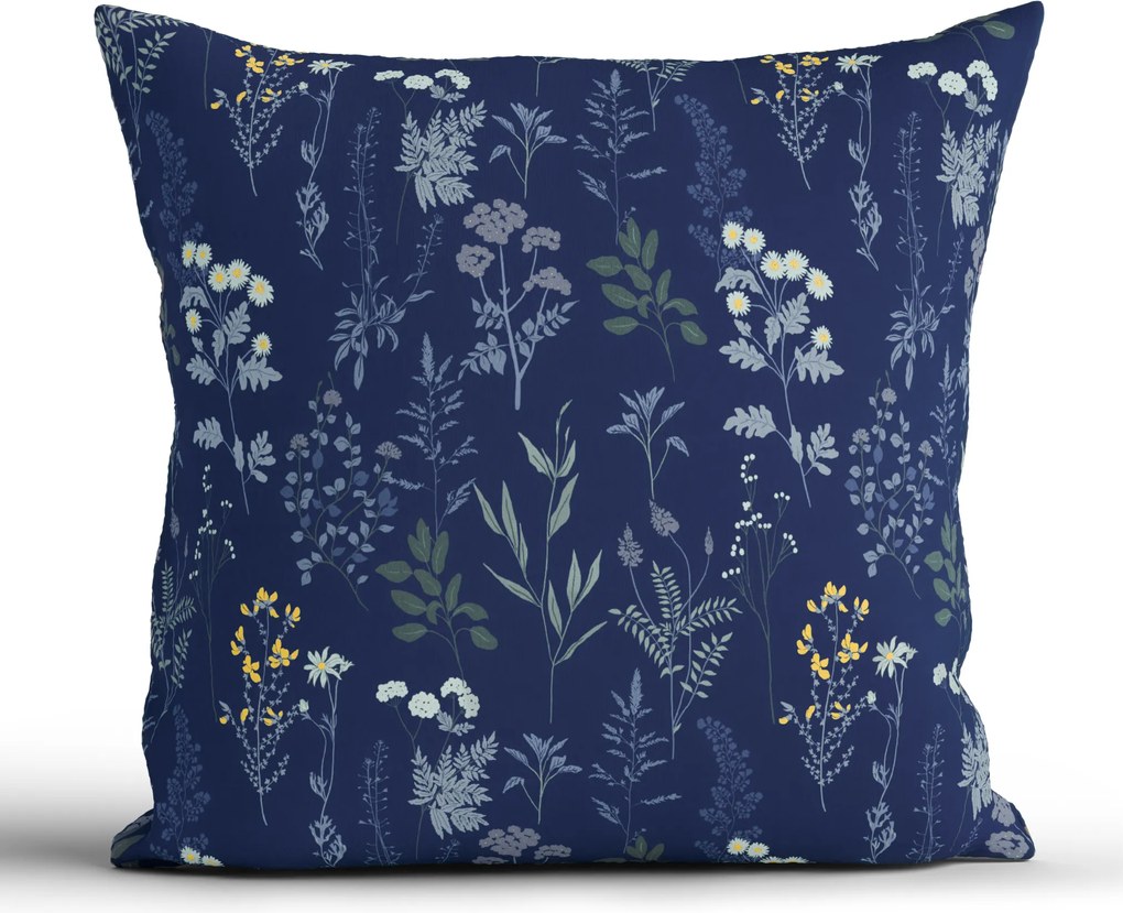 Bavlnená obliečka na vankúš Renforcé 40 × 40 cm - Bianca tmavo modrá