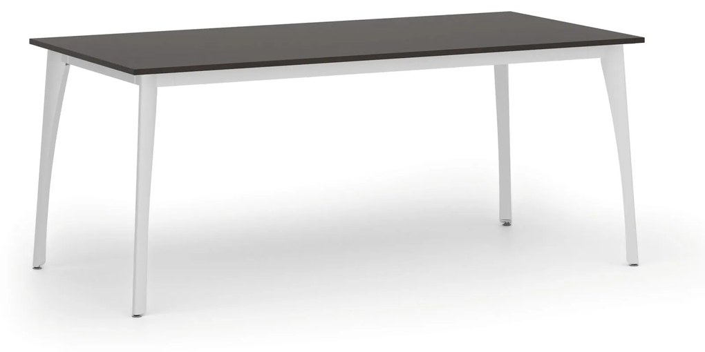 Rokovací stôl PRIMO OMEGA, 1800 x 900 mm, biela podnož, wenge