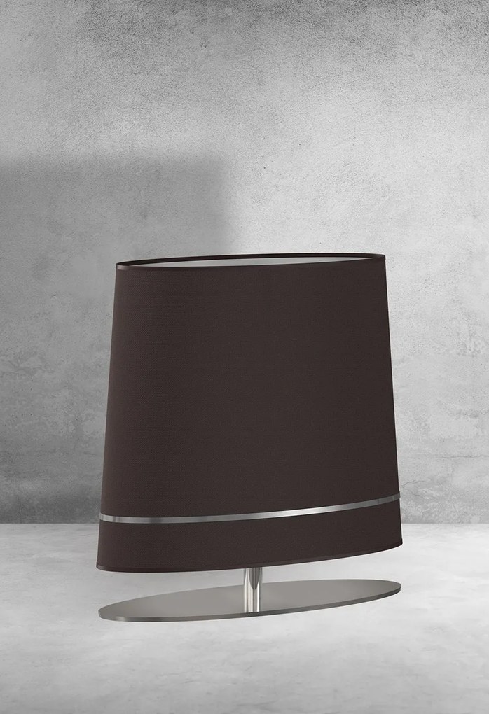 Stolná lampa Bootes, 1x tmavosivé/strieborné textilné tienidlo, ch