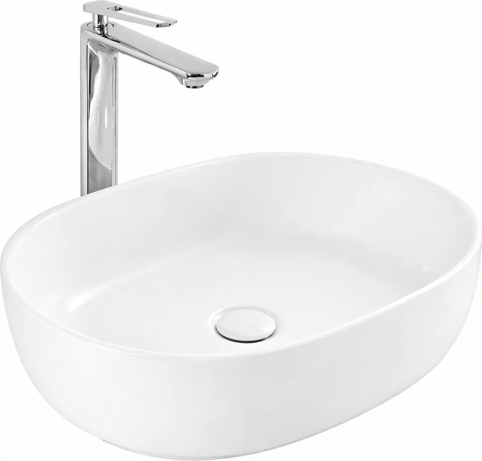 LIGNANO || Umývadlo na dosku, keramika, biela, oválna