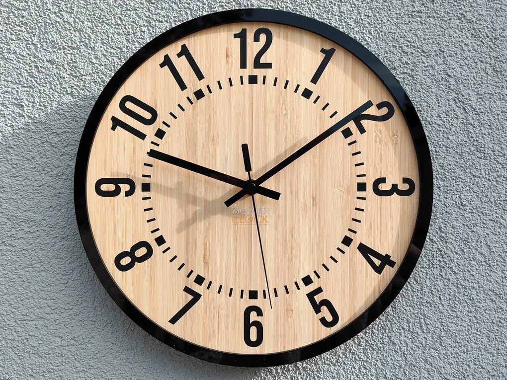 Bambusové nástenné hodiny Bruno 30 cm hnedé/čierne
