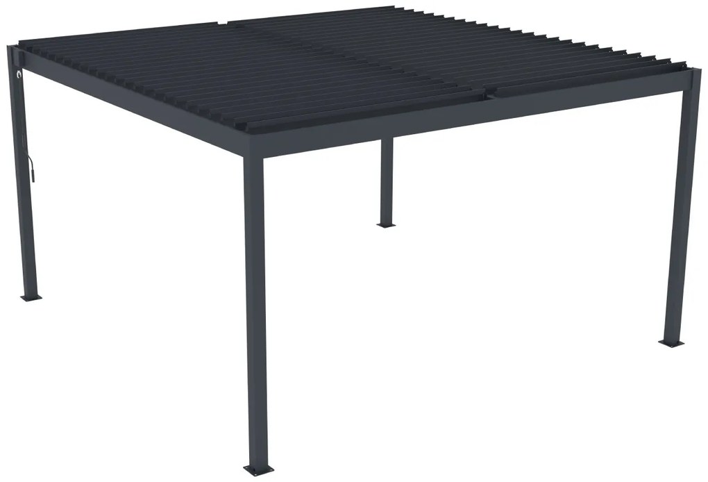 Hliníková bioklimatická pergola s lamelami BestBerg BBP-16G / 4 x 4 m / sivá