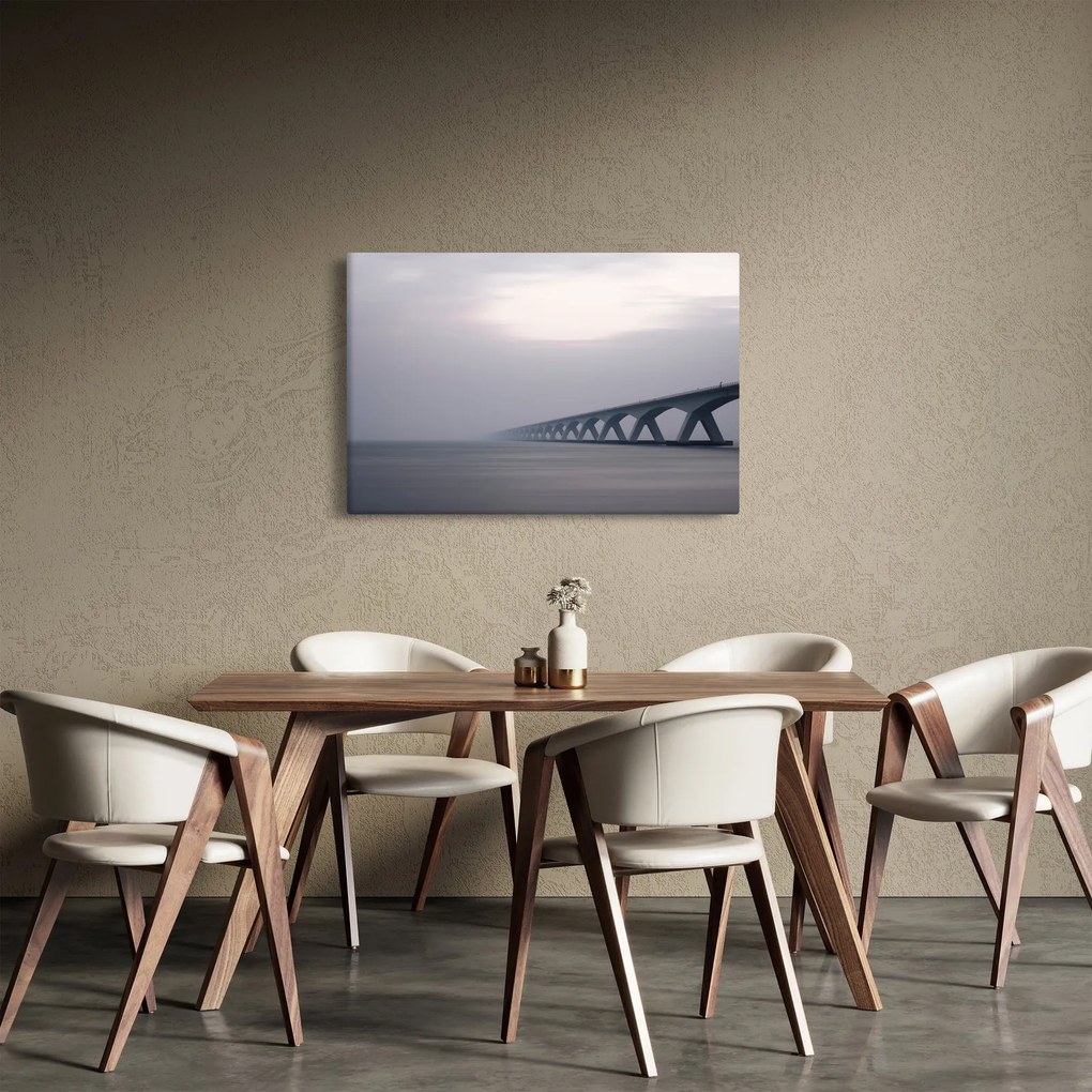 Obraz mosta v hmle (90x60 cm)