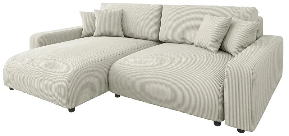 Krémová menčestrová rozkladacia rohová pohovka (variabilná) Sara – Ropez