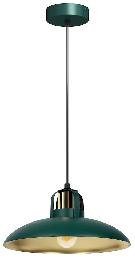 Závesné svietidlo Felix, 1x zlaté/zelené kovové tienidlo, gr/g