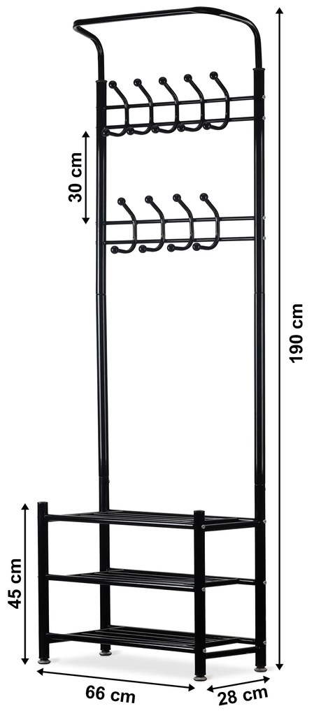 Wellhox Vešiak na oblečenie + skrinka, polica, polica na topánky