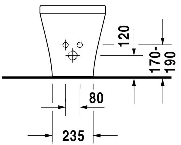 DURAVIT DuraStyle samostatne stojací bidet kapotovaný s otvorom, 370 mm x 630 mm, 2283100000