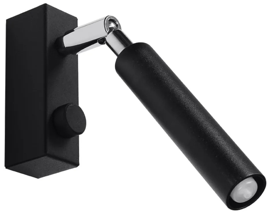 Čierne bodové svietidlo 10x3 cm Tiden – Sollux