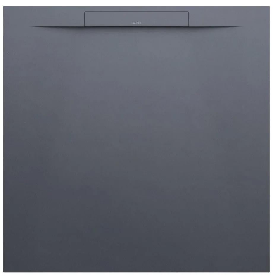 LAUFEN Pro S štvorcová sprchová vanička z materiálu Marbond, lineárny odtok na kratšej strane, 900 x 900 x 28 mm, antracit matný, H2101800780001