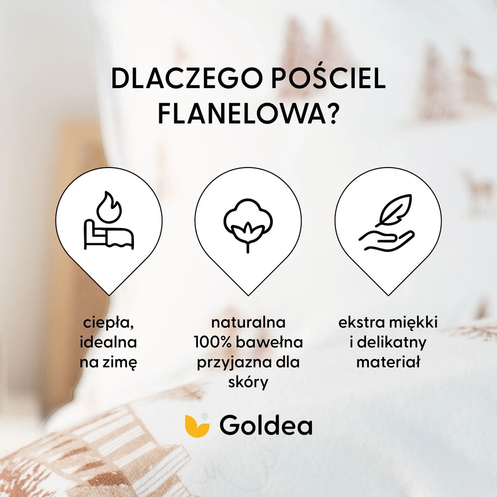 Goldea vianočné flanelové posteľné obliečky - beskydy 140 x 200 a 70 x 90 cm