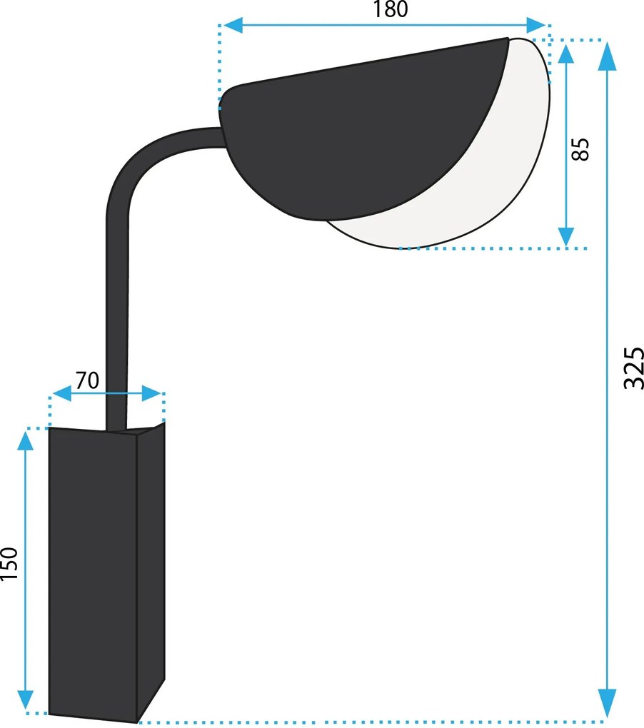 Toolight Toolight, nástenné svietidlo 1xE14 APP1262-1W, čierna, OSW-02456