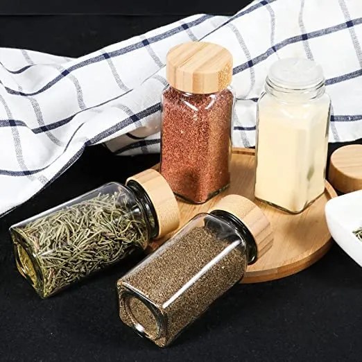 usporadejto.cz Sada 12ks kořenek hranatých s bambusovým víčkem DECOR 120 ml