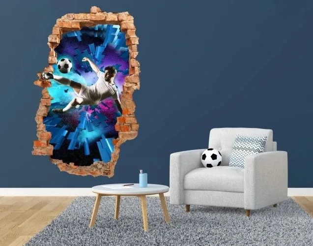Nálepka na stenu pre futbalových fanúšikov s 3D efektom 95 x 150 cm
