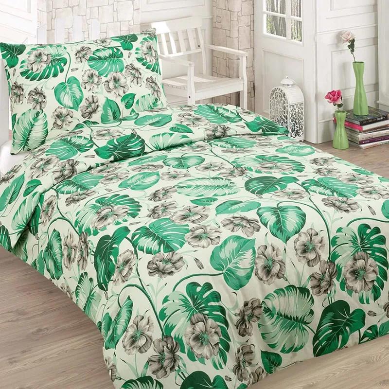 HOD Bavlnené posteľné obliečky SOFI zelené 5 set 200x220cm