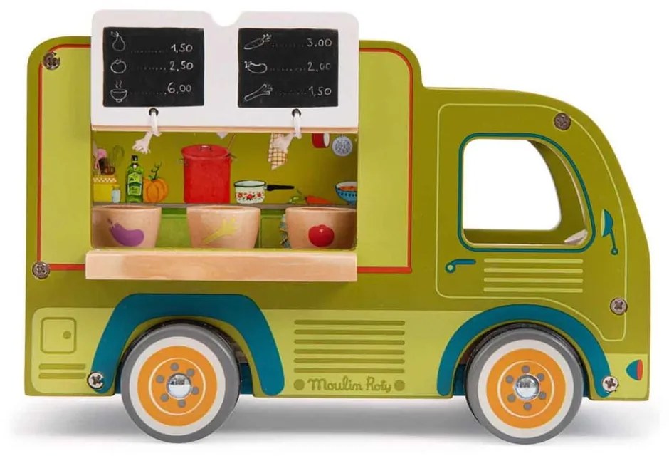 Drevené autíčko La Grande Famille Food Truck – Moulin Roty