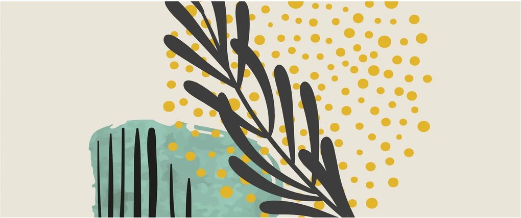Obraz - Abstraktné listy N⁰3 (120x50 cm)