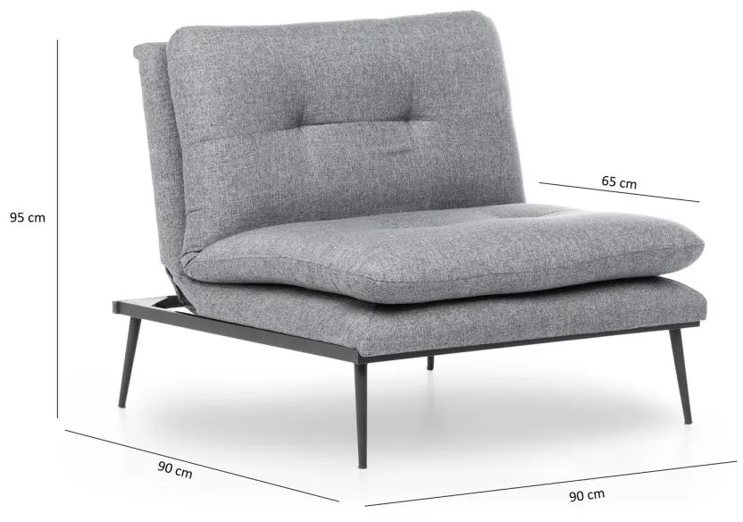 Rozkladacie kreslo Martin sivé