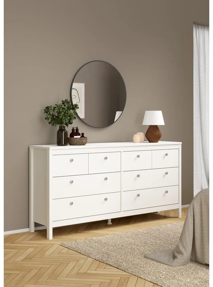 Biela nízka komoda 159x80 cm Madrid – Tvilum